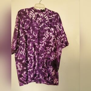 Purple Tie-Dye Men's Button down Shirt